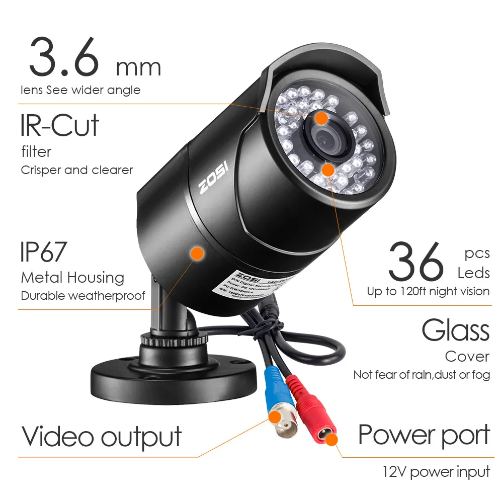 ZOSI 1080P 16 канал CCTV Регистраторы Системы ночного видения Bullet Камера, для наблюдения, безопасности, видео Камера DVR комплект HDD