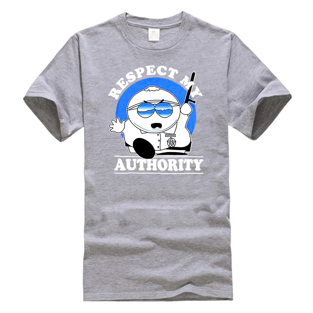 Cartman Respect My Authority футболка новые тренды футболка - Цвет: Серый
