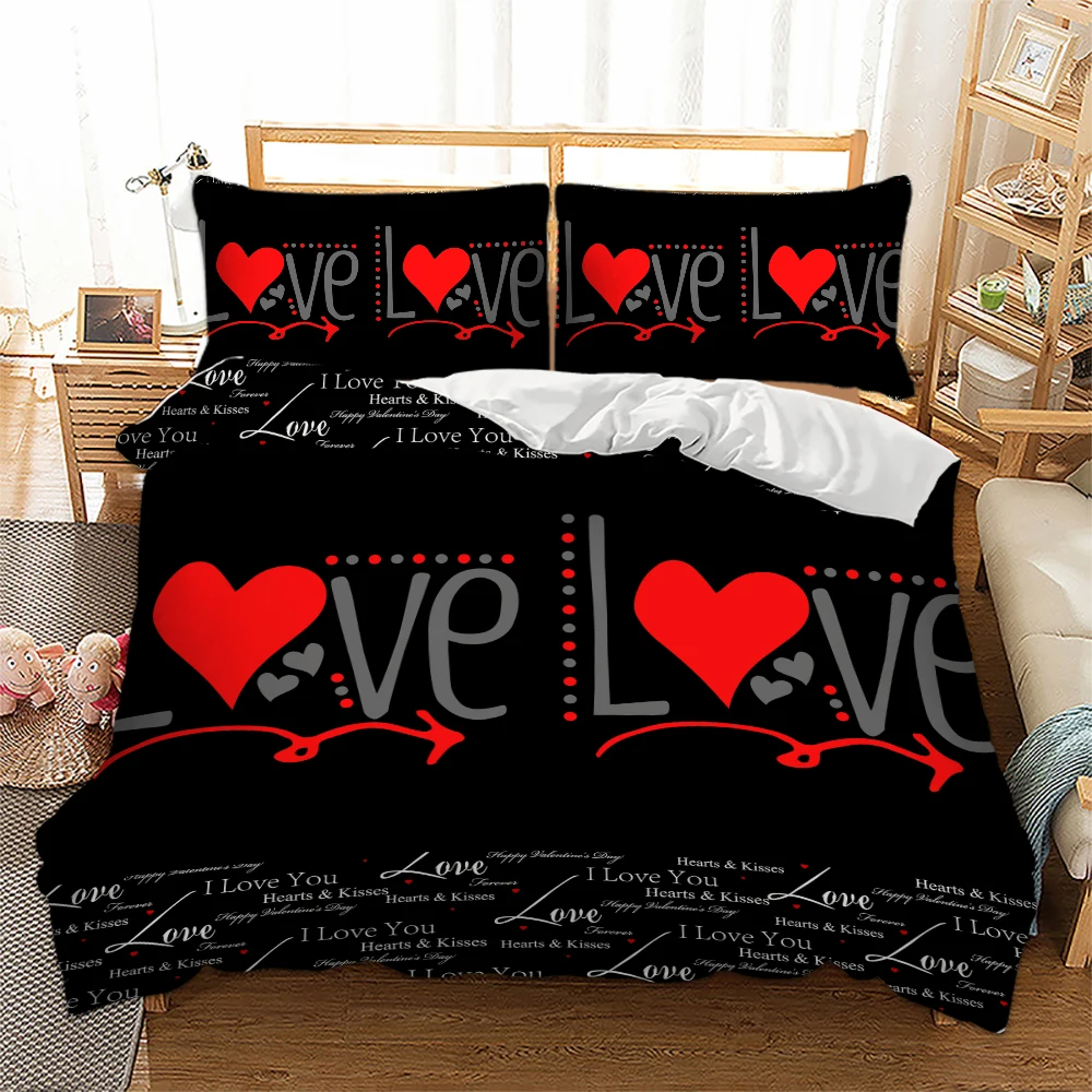 Wongs bedding Heart Bedding Set Love wedding Duvet Cover Pillowcase