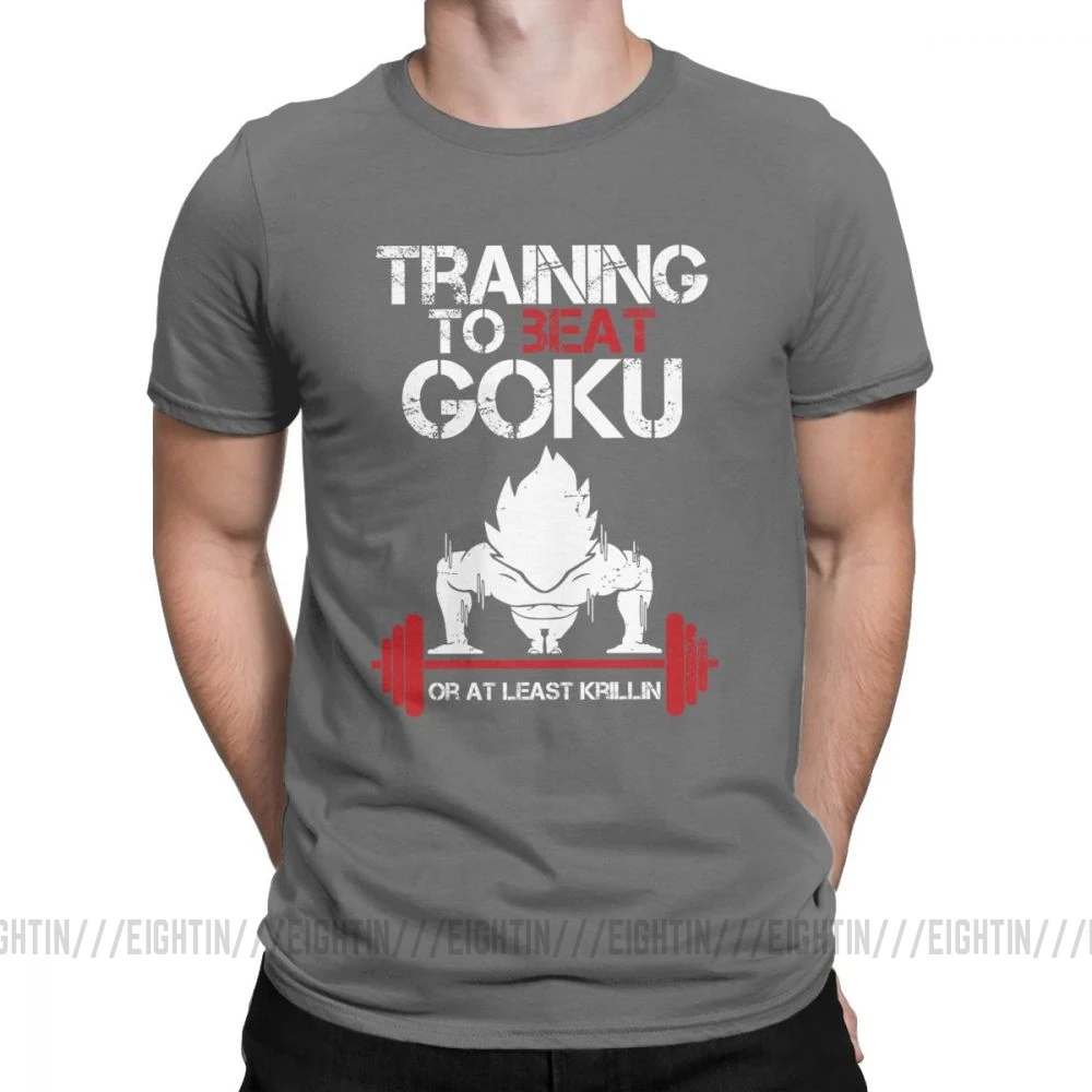 Серый Супер Saiyan Goku, тренировочная футболка для спортзала, Dragon Ball, бодибилдинг, футболки для взрослых, хлопок, футболки с круглым вырезом и короткими рукавами, футболка - Цвет: Серый