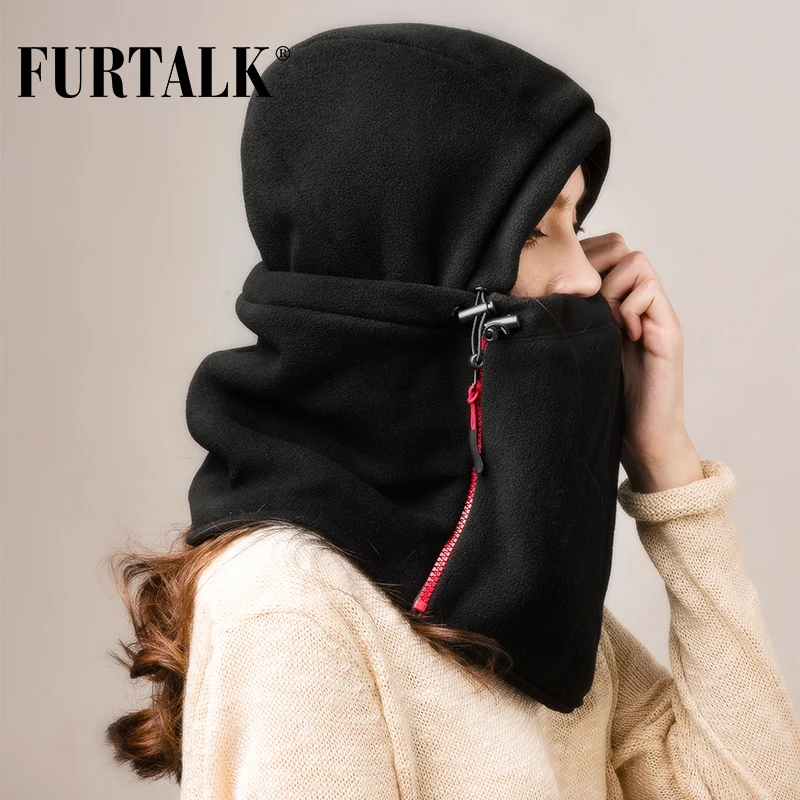 Зимняя флисовая вязаная шапочка FURTALK для мужчин женщин Балаклава шапка шапочки