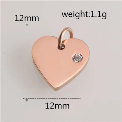 AC18254Rose gold Шарм Простой Золотой/Серебряный нержавеющая сталь сердце якорь тег для браслетов и ожерелья женщин мужчин для изготовления ювелирных украшений - Окраска металла: AC18254Rose gold