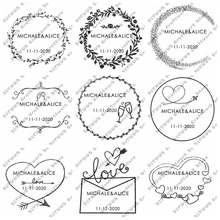 40 мм круглая Персонализированная Свадебная Марка 9 выбор стиля Самостоятельная Заправка чернилами таможенная печать с персональным именем и датой для пригласительных карточек