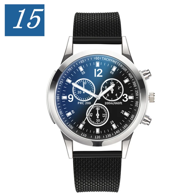 Men Watch 2021 Blu-ray Glass Stainless Steel Strap Luxury Wrist Watches Christmas gift 15