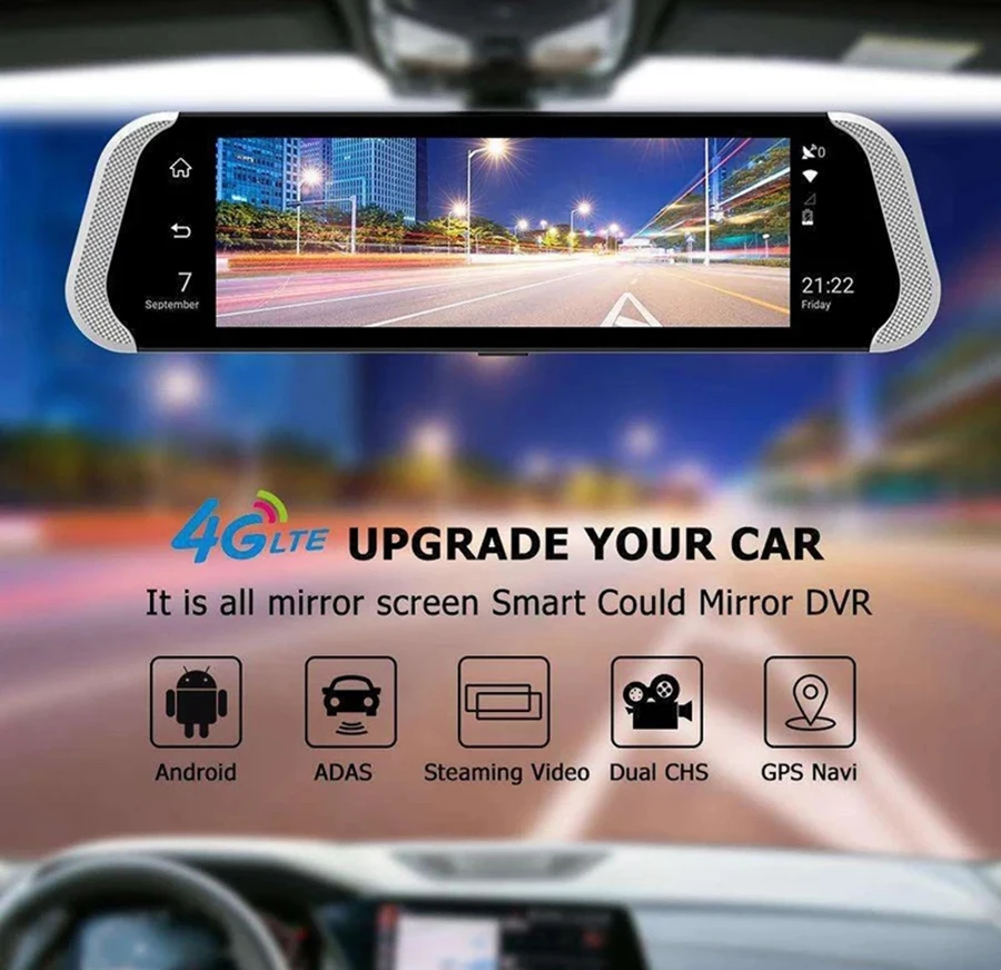 Anfilite 10 дюймов 4G Android dashcam зеркало заднего вида 1080P Авто тире камера ADAS gps навигация ночное видение Регистратор