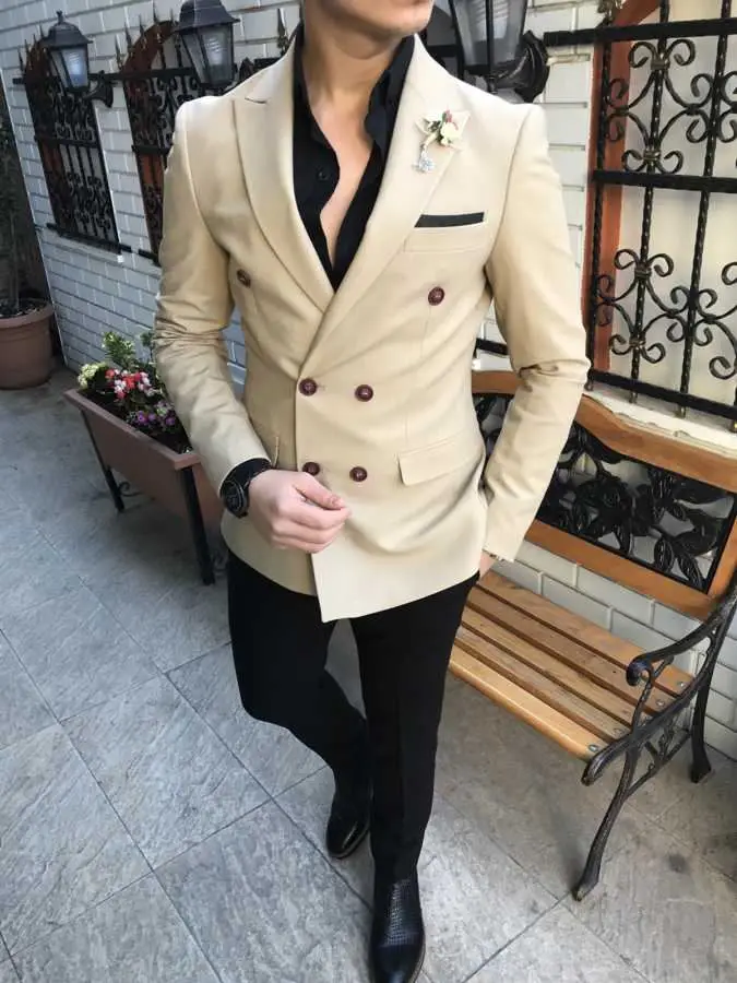 Handsome-Groomsmen-Slim-Fit-Groom-Tuxedos-Peak-Lapel-Men-Suits-2-Pieces-Wedding-Best-Man-Jacket