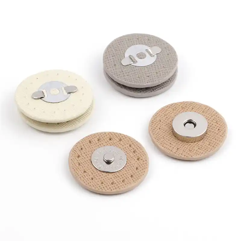 Circle Sew-on Magnetic Button Bag Wallet Clasp Snaps Metal Fastener Sewing Craft DIY Patchwork Lock Accessories Beige Kimnny Magnetic Buckle