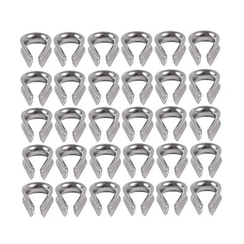

Promotion! 30 PCS M3 Stainless Steel Thimble for 3/32 inch and 1/8 inch Diameter Wire Rope, Wire Rope Chain Thimble