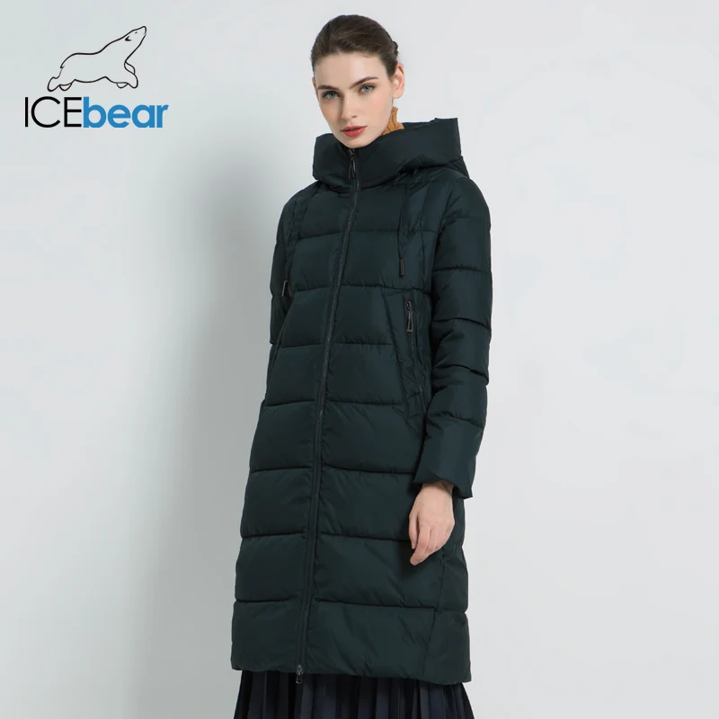 ICEbear New Winter Women's Jacket Long Female Coats Thick Warm Women's Fashion Jacket Brand Ladies Clothing GWD18238I