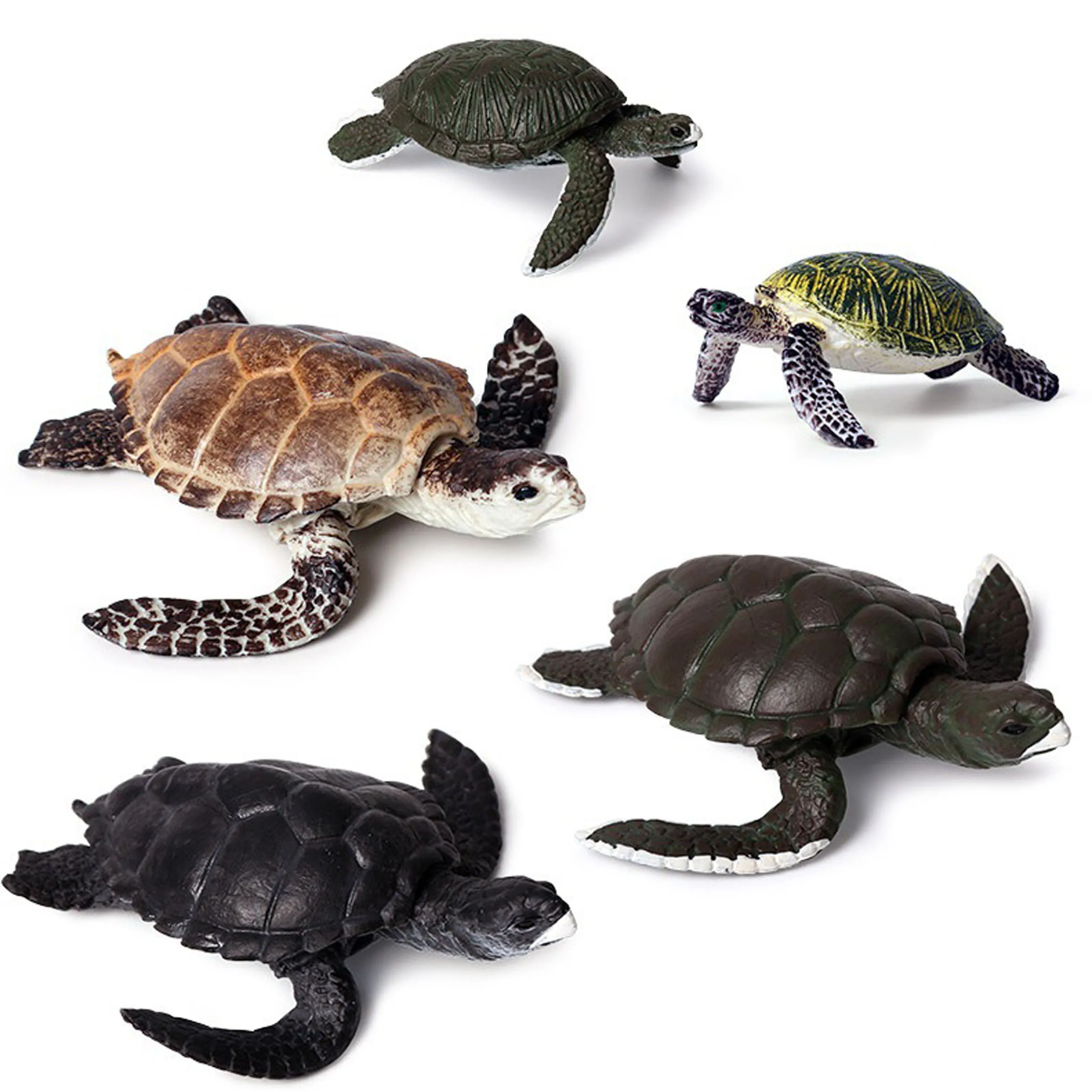 

1set 5pcs mix color sea turtle toys vivid wild life animal educational interaction figure kids best christmas gifts