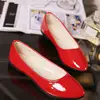 2025 Spring And Autumn Flat Bottom Shallow Mouth Candy Color Patent Leather Single Shoes Large Size Four Seasons Women's Shoes 2