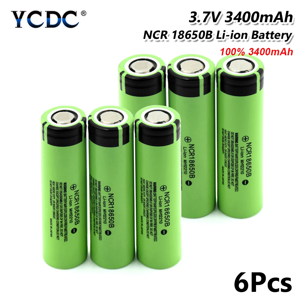 6 Pcs Panasonic 1/2/4/6/8/10x NCR18650B литиевая батарея перезаряжаемая 20A 3400mAh NCR 18650 Li-Ion Pilas Bateria для радио микрофона - Цвет: 6 Pcs
