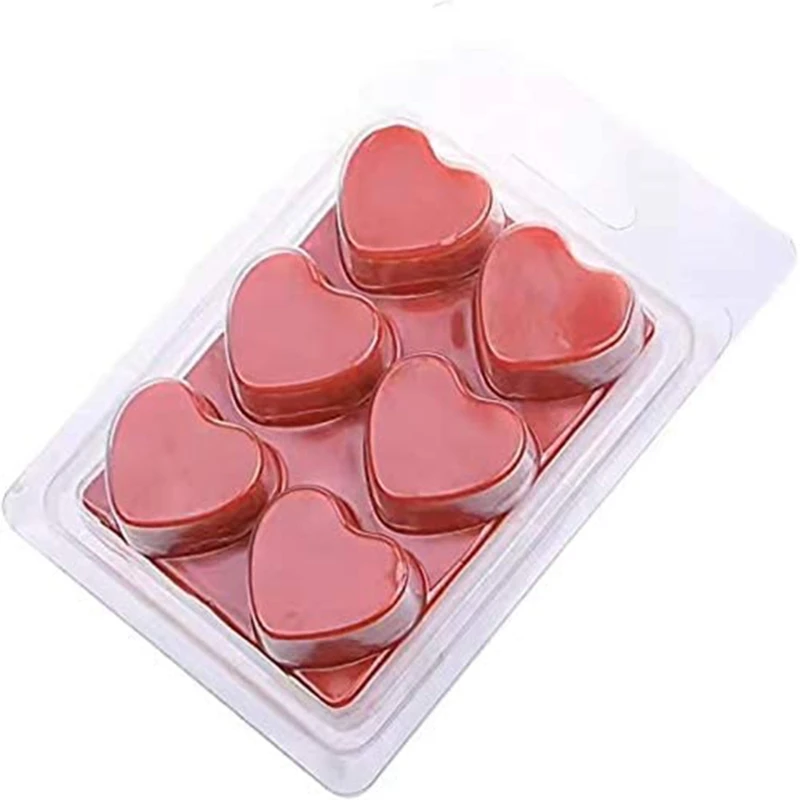 Wax melt clamshells molds heart shape 25 packs 6 cavity clear plastic cube tray for candle-making & soap silicone candle mold aromatherapy candle mold silicone candle molds candle mold