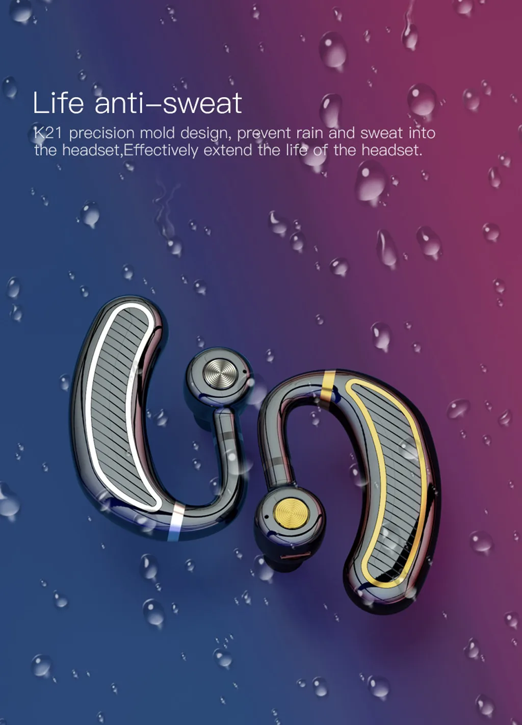 NEW TWS Bluetooth V5 0 Earphone Ear Hook Bluetooth Headset with HD Mic Long Standby Business Style Wireless For iPhone