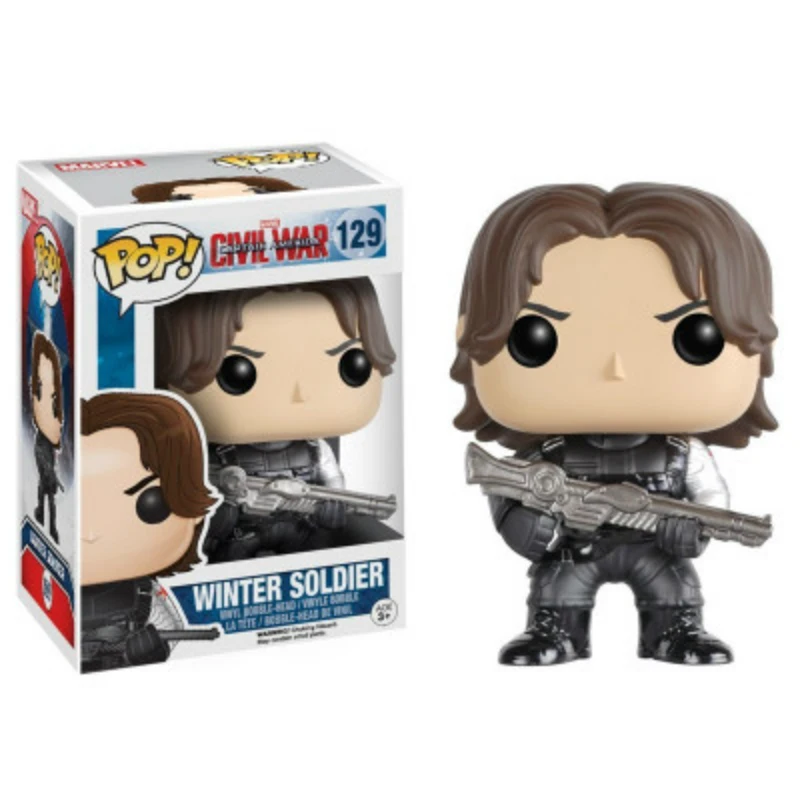 Funko pop Marvel Мстители Железный человек Капитан Америка Тор Черная Вдова Халк Локи модель человека-паука оригинальная коробка игрушки на день рождения - Цвет: 129 with box