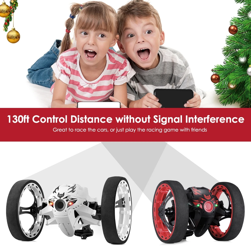 New RC Car Bounce Car Remote Control Toys RC Robot 80cm High Jumping Car Radio Controlled Cars Machine LED Night Toys Kids Gifts