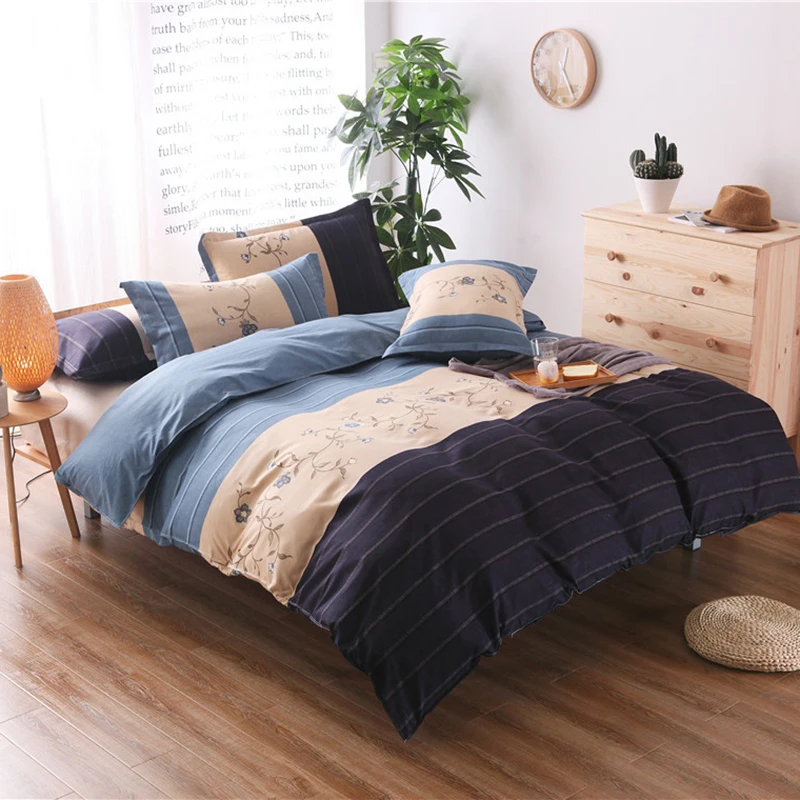 

Blue Stripe Duvet Cover Pillow Case Bedding Set Single Full Double Queen King Size Quilt Comforter Bedspreads 14