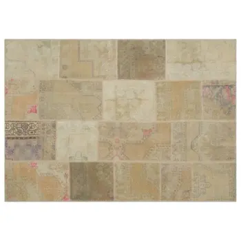 

Handmade Beige Vintage Overdyed Patchwork Area Rug 160x230 Cm-5'3''X7'7''