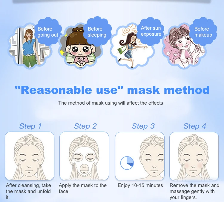 10 PCS Hyaluronic Acid Hydration Facial Masks Pores Moisturizing Oil-Control Anti-Aging Depth Replenishment Whitening Skin care