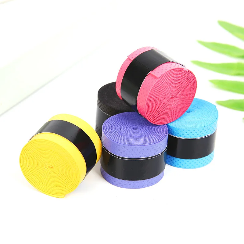 Empuñadura de goma para raqueta de bádminton, accesorio antideslizante, absorbente para el sudor, con cinta de bobinado, 1/3 Uds.