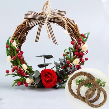

DIY Merry Christmas Decorations For Home Natural Rattan Wreath Garland Tree Craft Xmas Decor Accessories Spring Wedding New Year