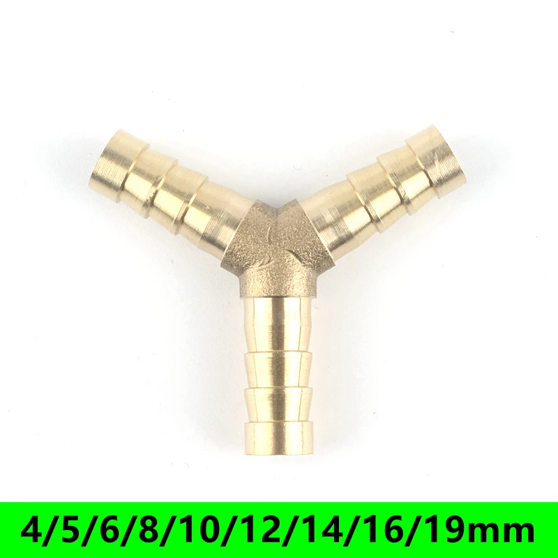 

1pc 3/4/5/6/8/10/12/14/16/19Mm Brass Equal Tee Pagoda Hose Repair Connector Pipe Barb Joint Garden Irrigation Accessories Sanner