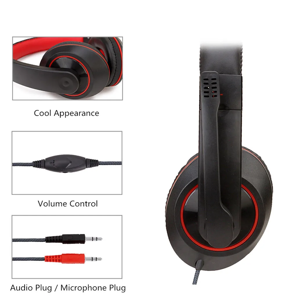 Headphones Wired headset Gaming Headset 3 5mm Over Ear Stereo Gaming Headphone Microphone For N Switch Gaming Headset
