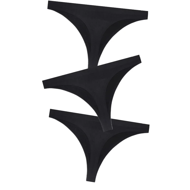 As shown 3 шт., женские стринги, стринги, сексуальные, низкая посадка, бесшовные трусики, одноцветные, стринги для женщин, невидимого размера плюс, нижнее белье, женское нижнее белье - Цвет: As shown