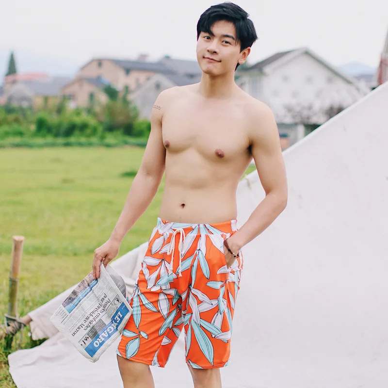 

Large Size Men Sports Casual Beach Surfing Swimming Trunks Lace-up Loose-Fit Breathable Boxer Short Quick-Dry COUPLE'S