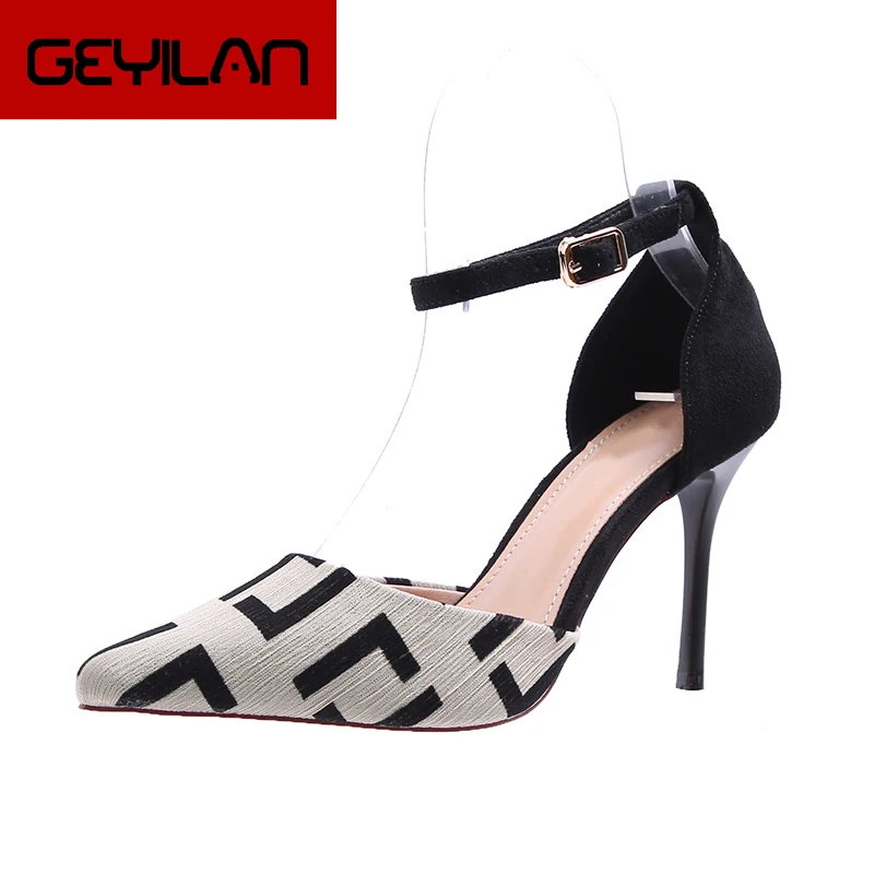 

2019 Summer Fashion Women 8.5cm High Heels Pointed Sandals Wedding Prom Strap Shoes mixed colors Scarpins Stiletto Fetish Pumps