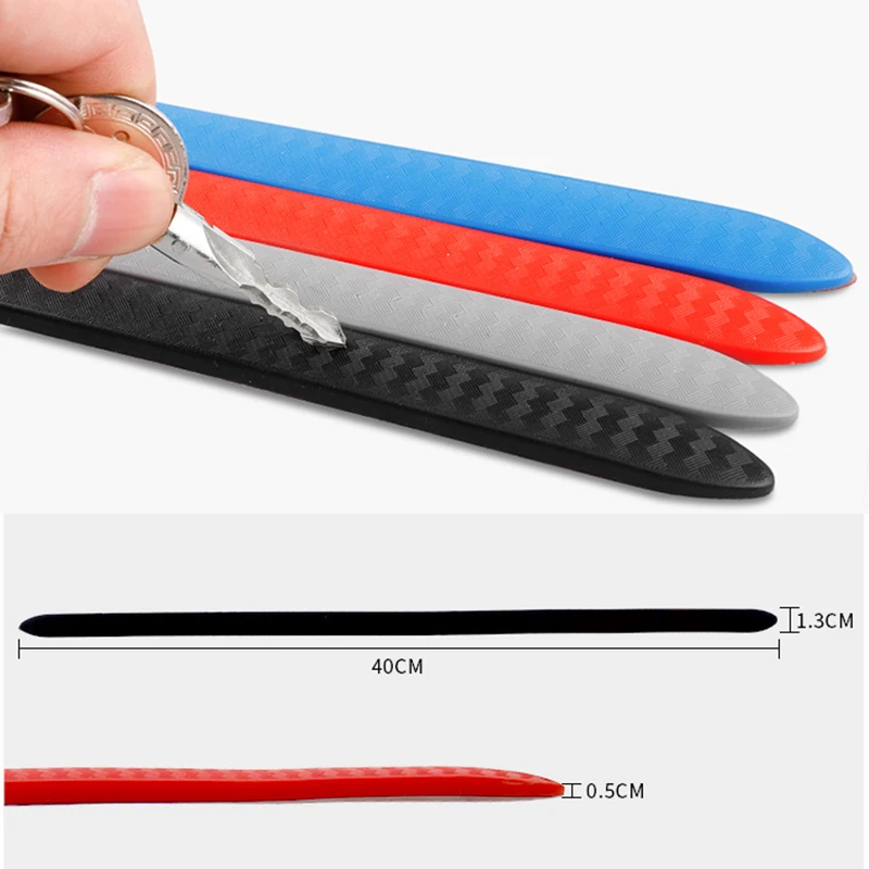 4PCS 40X1.3CM Car Door Edge Protection Rubber Auto Bumper Protector Guard Scratch Sticker White Black Trim Universal Car Styling car door edge guards car door edge protector car door rubber protector car door silicone pads car door rubber pads