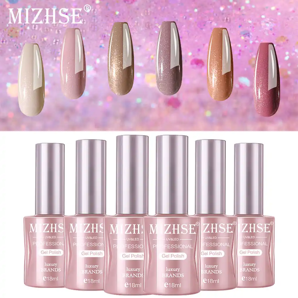 Mizhse 18色グリッタージェルポリッシュキットuvジェルネイル輝くワニスハイブリッドネイルジェル高級トップベースコート爪デザインマニキュア ネイルジェル Aliexpress