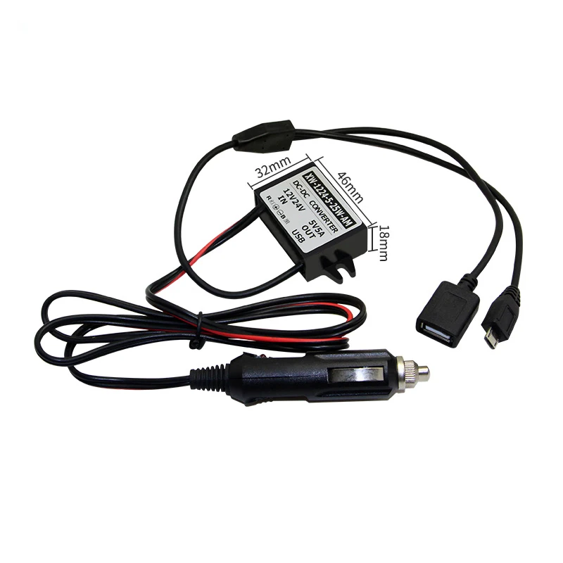 Водостойкий автомобильный прикуриватель USB Зарядное устройство 5V 3A 5A автомобильный адаптер USB с мужской Micro USB разъем