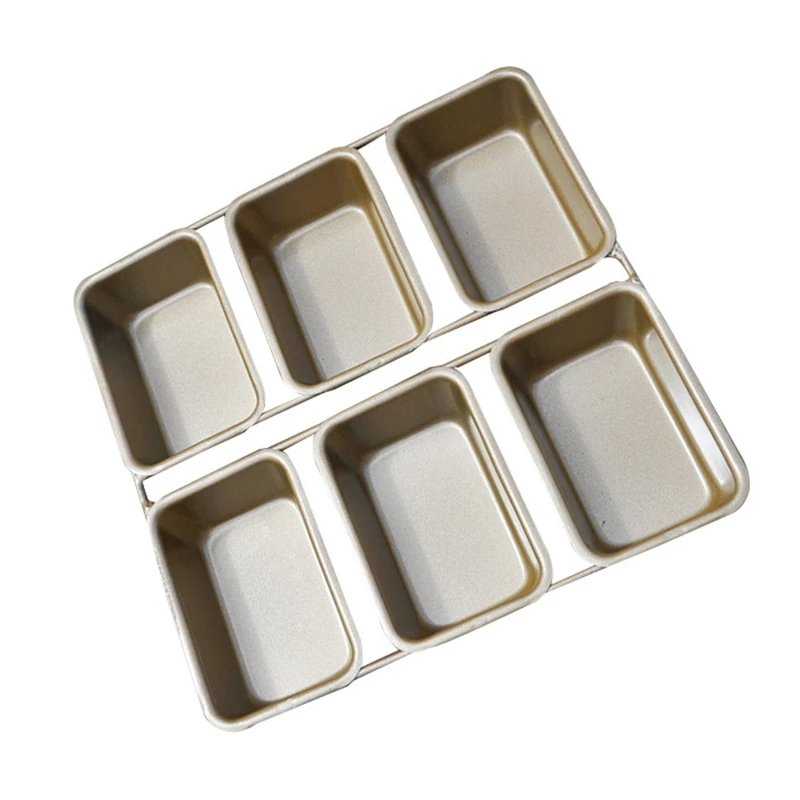 

6 Mini Loaf Pan Rectangle DIY Cake Mold Non Stick Carbon Steel Bread Baking Mould Muffin Pan Cupcake Tray Party Kitchen Bakeware
