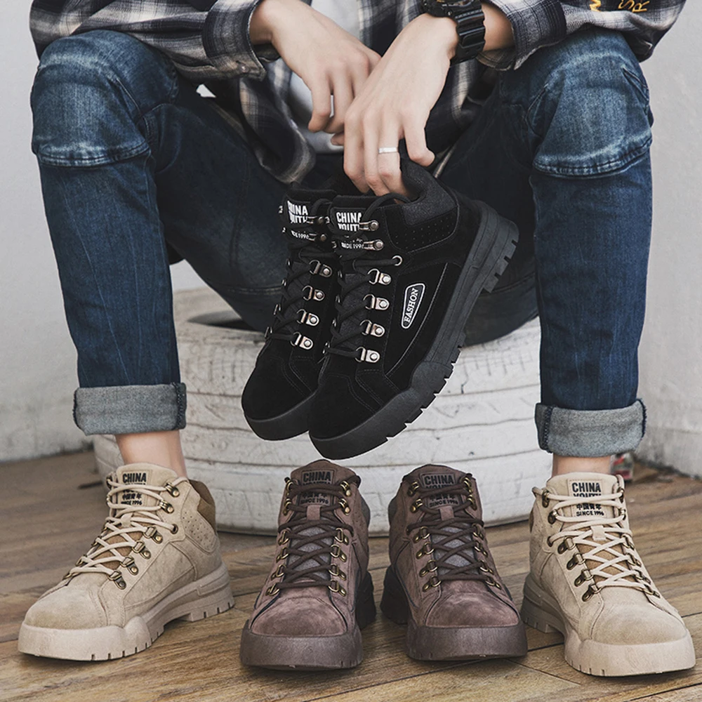 Ботинки «мартенс» мужские зимние высокие мужские туфли прилив обувь British Wind Мужская Рабочая обувь светильник в стиле милитари