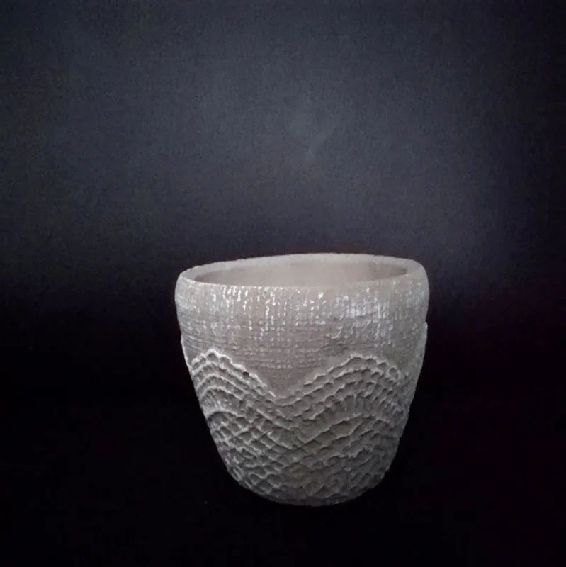 Flowerpot Silicone Mold Lace Design for Cement Mould Concrete Pot Molds Office Desktop Ornament Tools | Дом и сад