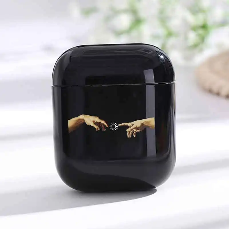

Candy Earphone Case For Airpods 1 2 Case Mona Lisa Art David lines Painted Pattern Hard Case Coque Fundas For Airpods Case Cover