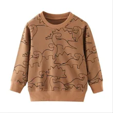 Футболки для мальчиков; детский хлопковый свитер с принтом динозавра; Осенние Топы с длинными рукавами; Детские рубашки для мальчиков; Одежда для мальчиков