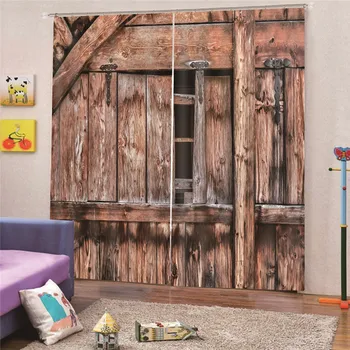 

Wooden door Window timber Curtain for Living Room Sheer Fabric kitchen Tulle Drape Voile Treatment rideaux pour le salon