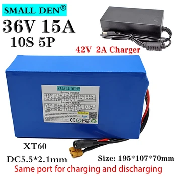 

36V 15Ah 18650 10S5P Lithium Battery Pack 25A BMS 1000W Scooter Backup Power Electric Bike Modified Battery + 42V2A Charger