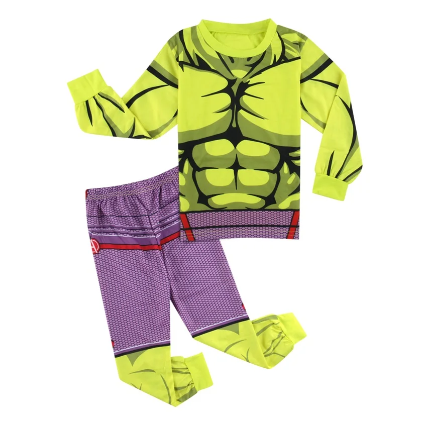 Детский пижамный комплект с накидкой для мальчиков «Звездные войны», «Дарт Вейдер», «Халк», «Железный человек», «Тор», «Капитан Америка», Детские вечерние пижамы - Цвет: Green Hulk