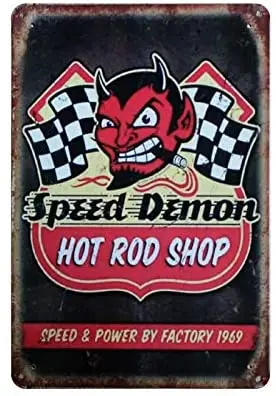 Винтажные металлические жестяные знаки Speed Demon 30x20 см уникальная модель для