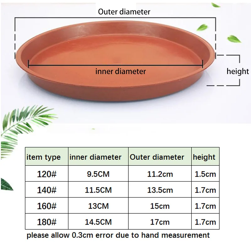 10 pçs plástico vaso de flor bandeja base planta pires redonda planta gotejamento vaso bandejas pote interior ao ar livre casa jardim suprimentos