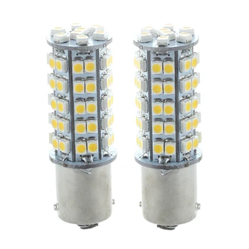 

2 1156 1210 BA15S 68 SMD 3528 LED Warm White Tail Turn Stop Parking Light Lamp