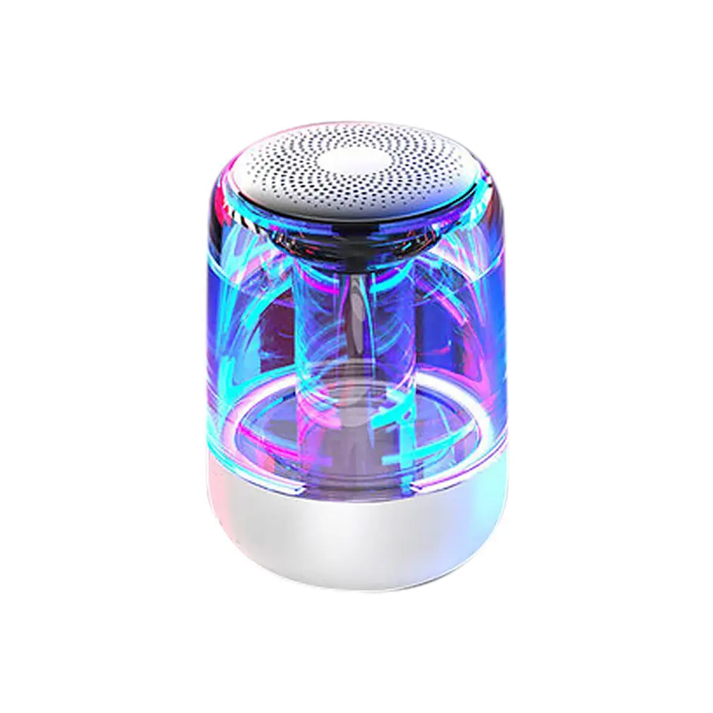 Wireless Speaker Subwoofer Portable Wireless Speaker Colorful Lighting Car Crystal Glass Wireless Speaker