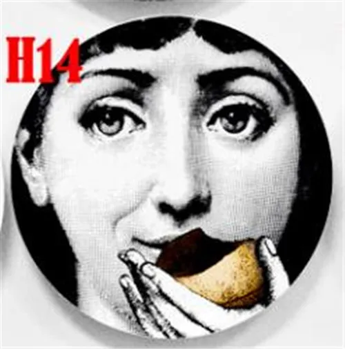 Италия Милан креативный узор Fornasetti тарелки керамика настенный декоративный фон тарелка в скандинавском стиле - Цвет: 6