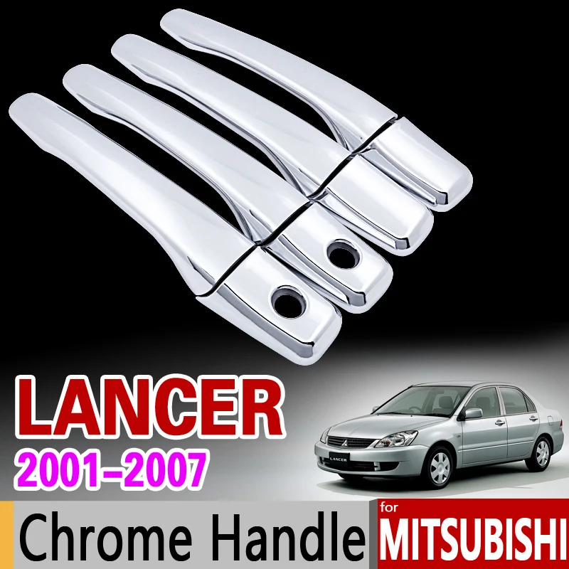 Хромированная накладка на дверную ручку для Mitsubishi Lancer 2001 2007 комплект отделки 2002