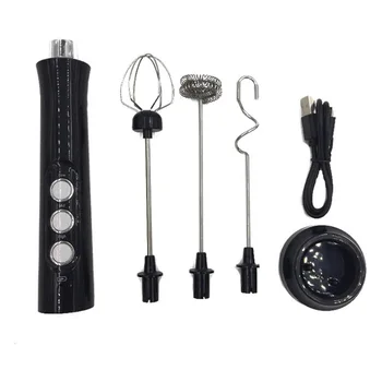 

Milk Frother Kit USB Rechargeable Milk Frother Handheld Low Decibel Electric Three Speed Adjustable Household Tool