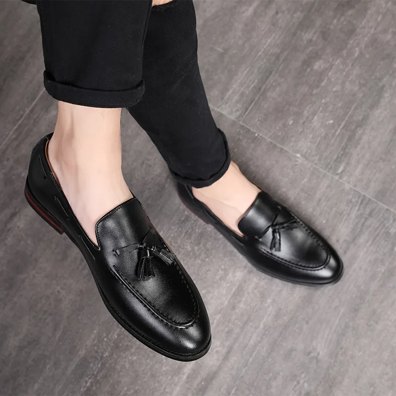 Men Office Casual Shoes Men Formal Classic Tassel Slip on Loafers Shoes Man Dress Shoes Business Party Shoes Zapatos De Hombre