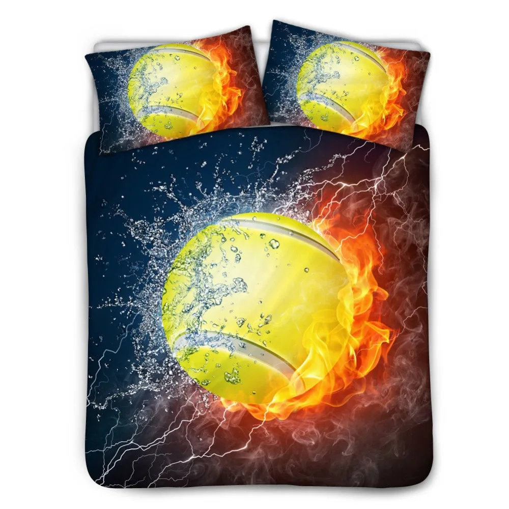 

Bedding Set With Sport Tennis Print Duvet Cover 3D Style Home Textiles